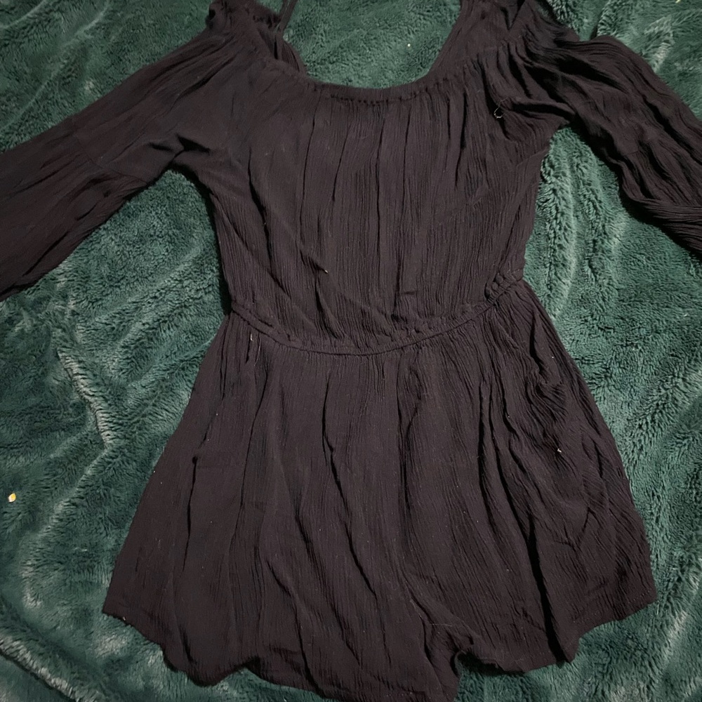 Chic Black Tie Back Romper